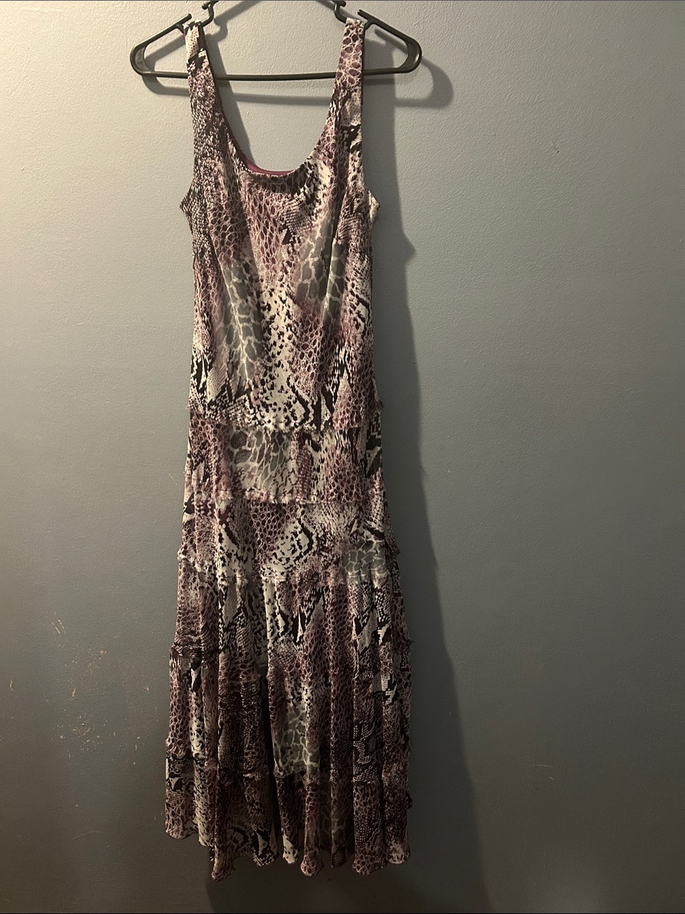 Jessica Howard Sleeveless Snake-Print Maxi Dress - Mauve/Gray/Black